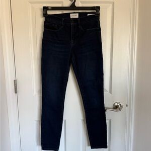 Womens Frame Le Skinny De Jeanne Crop Denim Pants Dark Wash Size 26